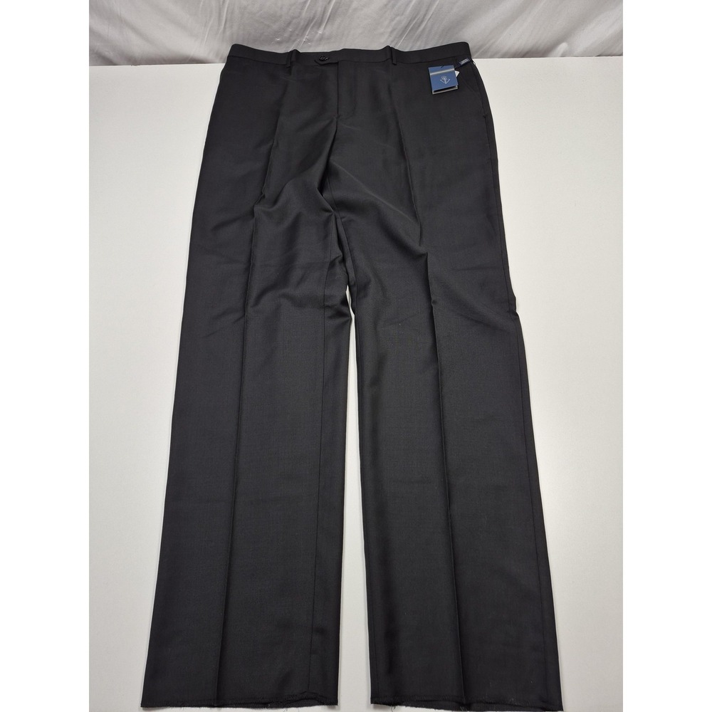 Leonardo Valenti Dress Pants Mens 44x36 Gray Wool Flat Front Lined Unhemmed NWT